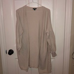 Long white beige cardigan